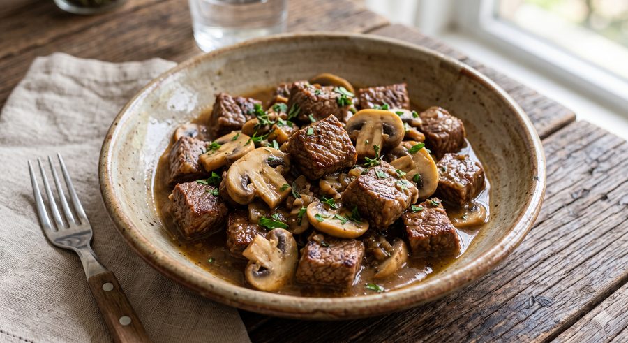 Carne em Cubos c/ Champignon congelado — Diveneto Alimentos