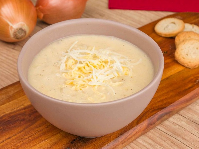 Sopa de Creme de Cebola com Parmesão Congelada | Diveneto Alimentos Sopa de Creme de Cebola com Parmesão Congelada | Diveneto Alimentos